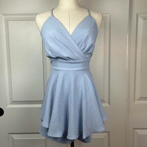 Windsor Light Blue Lace-Trimmed Dress
